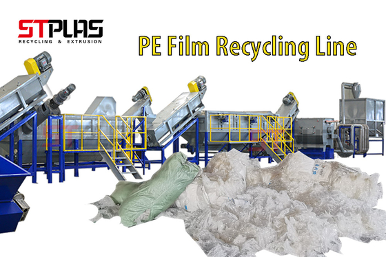 LDPE Landbouwpe de Lijn van de Filmwas Plastic Recyclingsmachine 1000kg/H