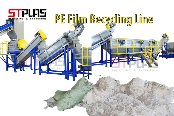 460kw plastic Filmwas Recyclingsmachine Voltage Aangepaste Recyclingseenheid