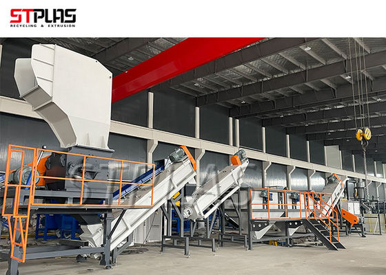 156kw 1000kg/h SUS304 HDPE waslijn voor vaten/flessen/manden/vaten