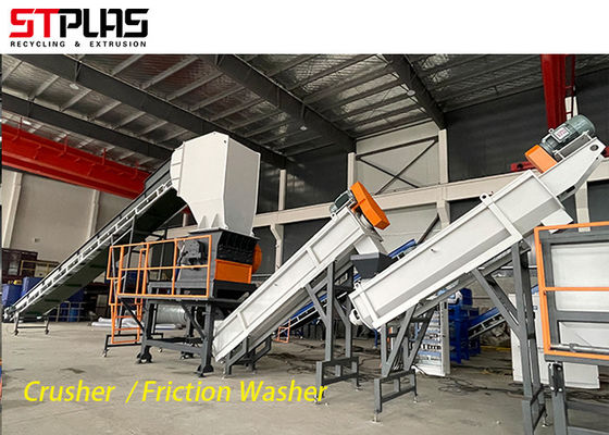 Pp-PE van de Dienbladentrommels 500kg/H van Flessenpallets Plastic de Waslijn met D2-Bladen